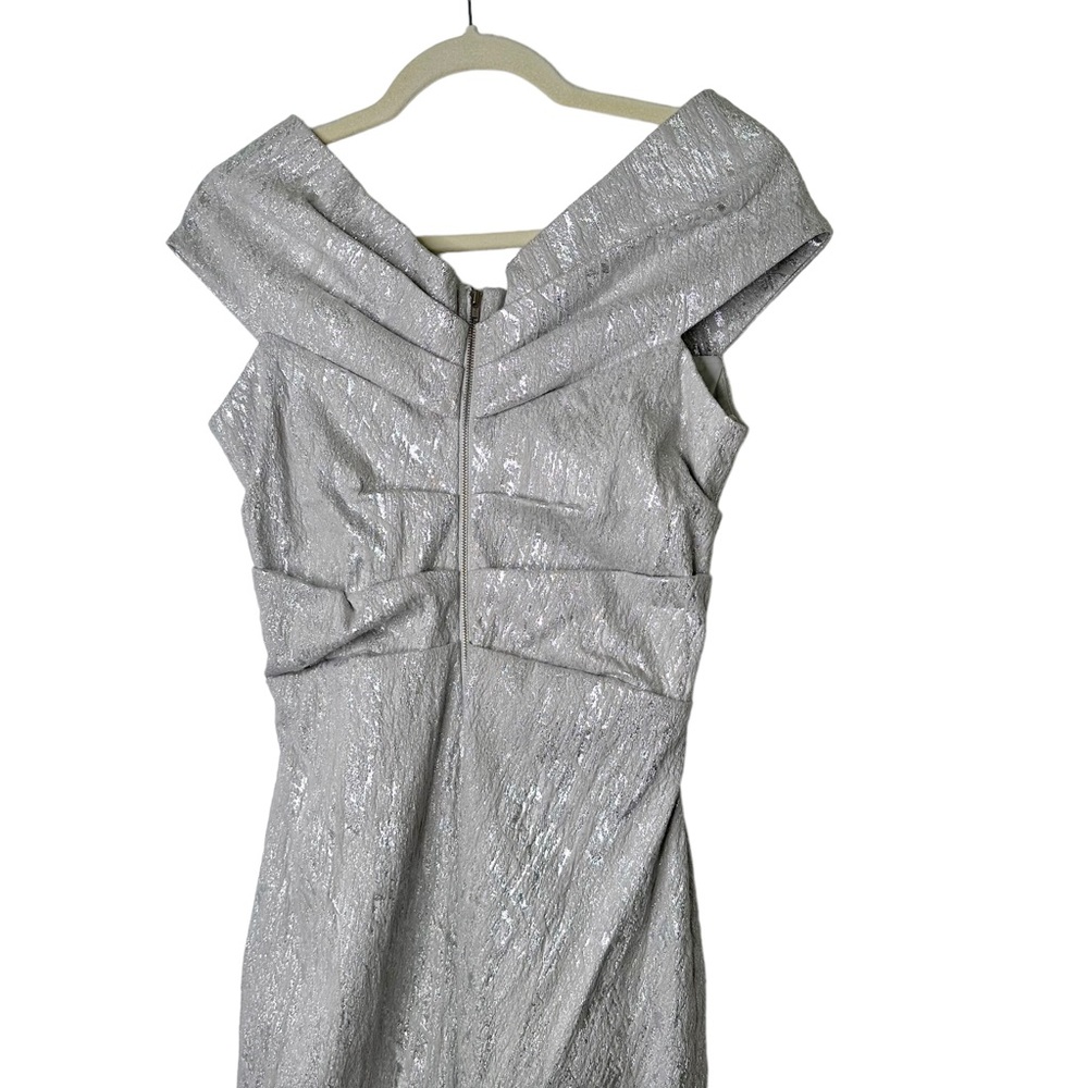 Rickie Freeman for Teri Jon Metallic Jacquard Evening Gown Wedding Prom Dress 10 - Picture 7 of 14